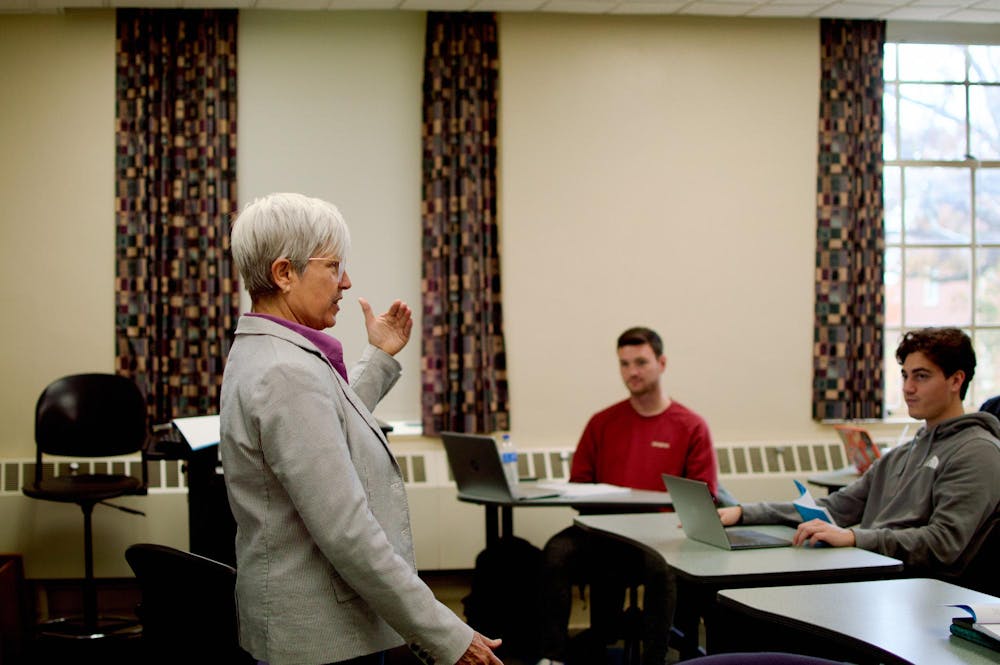 Liz Wilson teaching a religion course, one of the several majors targeted by Miami University. Photo by Sarah Frosch | The Miami Student